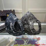 Close-up detail view of Louis Vuitton unisex cap