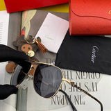 Close-up detail view of Cartier unisex sunglasses