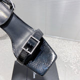 Close-up of Saint Laurent shoes craftsmanship