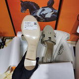 Hermès Beige Crisscross Strap Sandals - Toe Detail View