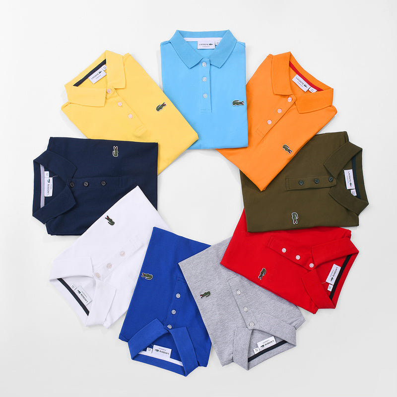 Front view of Lacoste luxury clothing with tailored silhouette