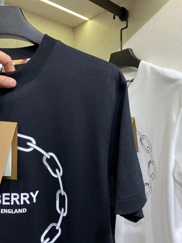 Close-up of Burberry t-shirt craftsmanship
