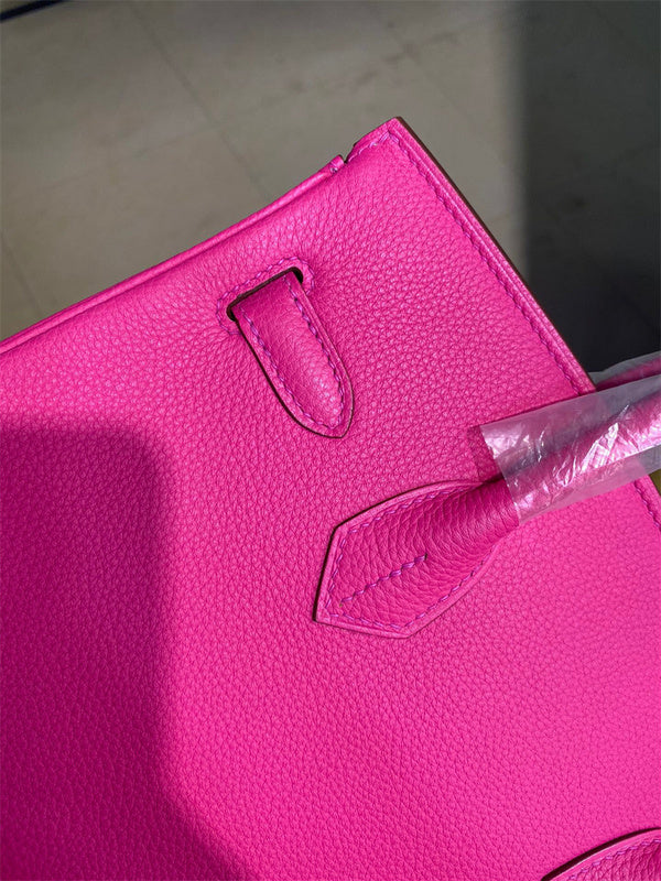 Side view of elegant structured handbag