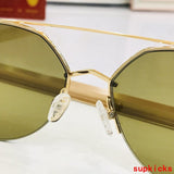 Close-up detail view of Cartier unisex sunglasses