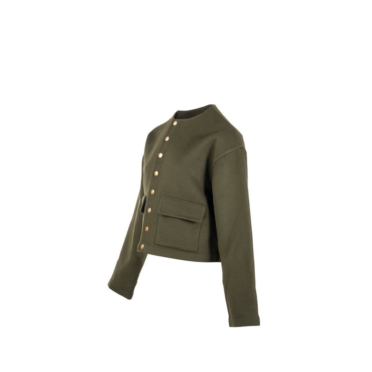 Celine Jackets? CELINE Size 34 Cashmere Jacket With Gold Button Kahki Luxury Designer Outerwear Jacket