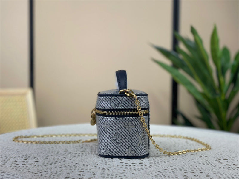  Sleek crossbody bag carried on shoulder