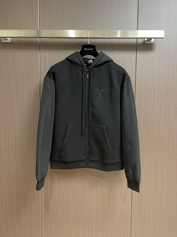 Back view of Louis Vuitton luxury clothing with monogram-inspired silhouette