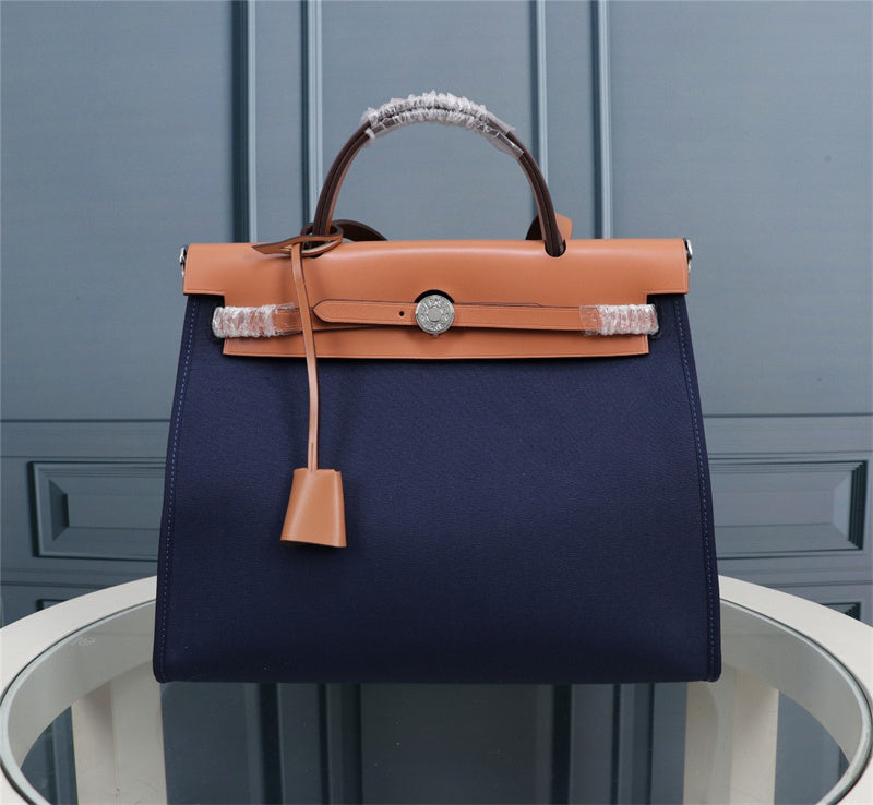 Side view of chic structured handbag