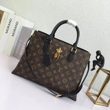Front view of structured everyday-luxe women's handbag – women's luxury handbag