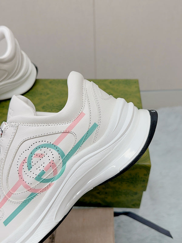 Gucci soft grey luxury sneakers view 5 classic court silhouette