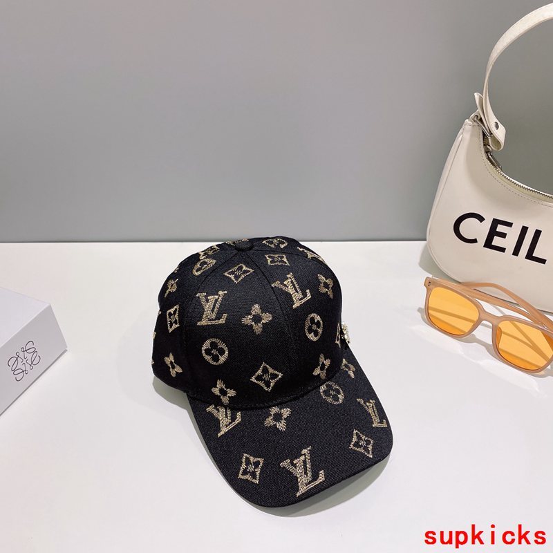 Close-up detail view of Louis Vuitton unisex cap