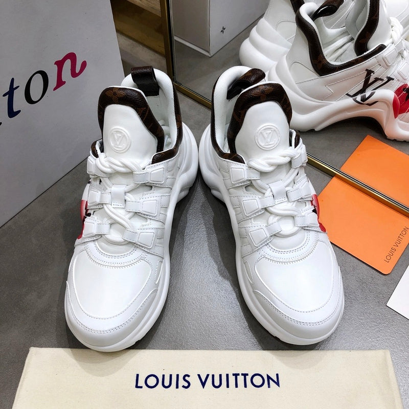 Louis Vuitton White Block Heel Pumps - Sole Detail View