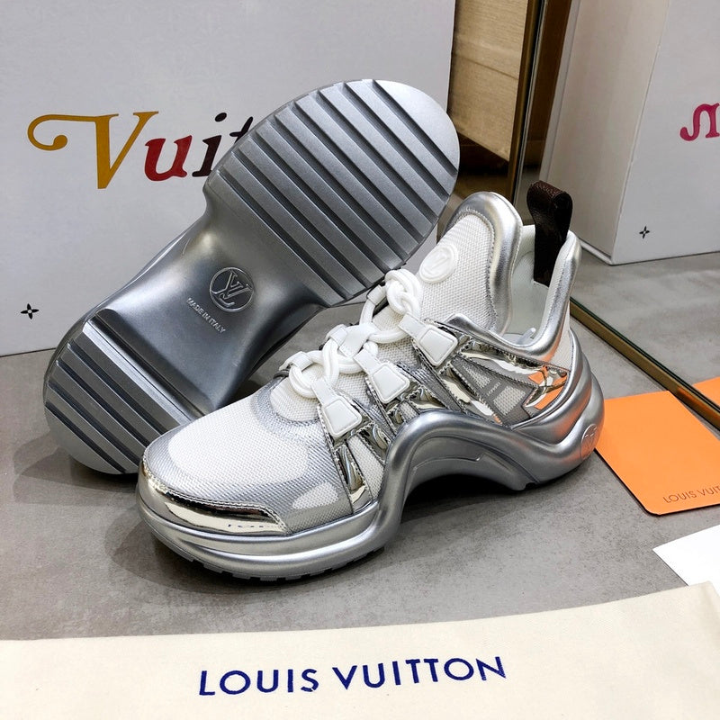 Louis Vuitton Tan Ankle Strap Heels - Angled View
