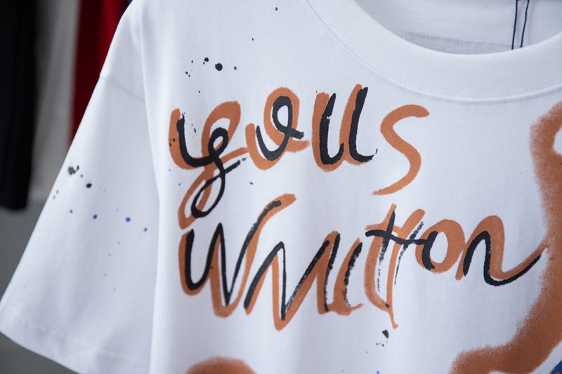Flat lay presentation of Louis Vuitton cotton t-shirt with tailored silhouette