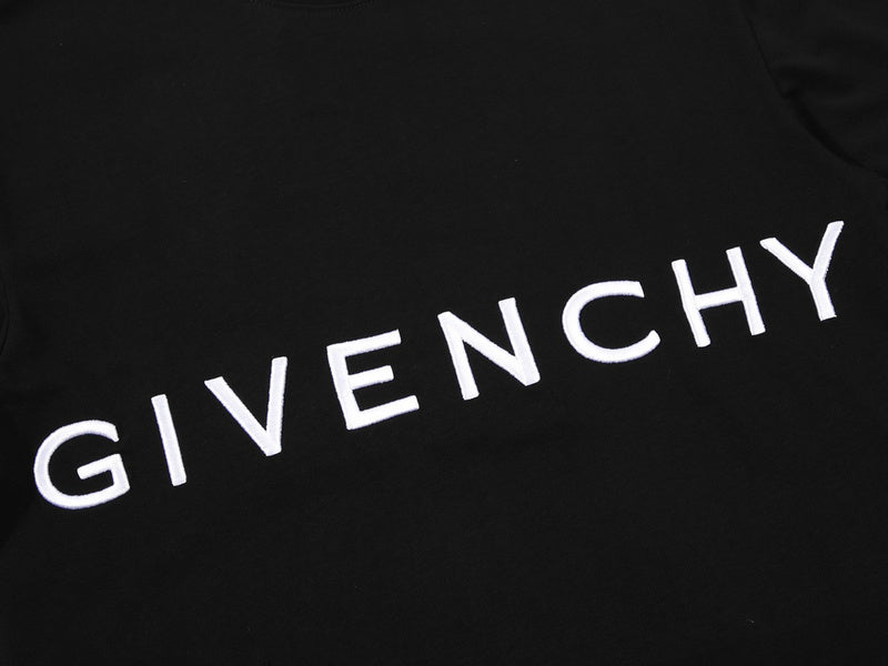 Front view of Givenchy luxury clothing with signature branding