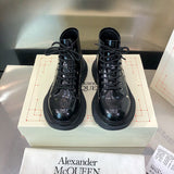 Alexander McQueen Red Ankle Boots - Full Silhouette View