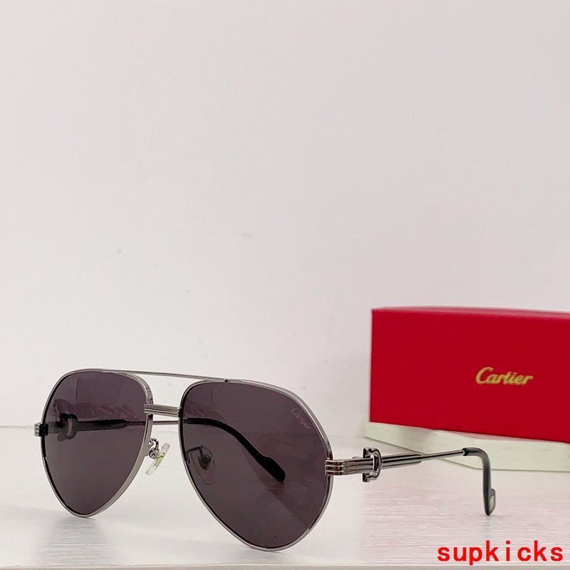 Close-up detail view of Cartier unisex sunglasses