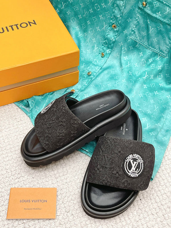 Louis Vuitton Beige Slip-On Sneakers - Toe Detail View
