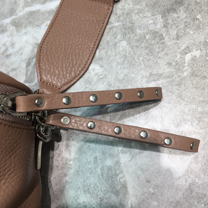 Polished Vegan Leather Handbag - Smooth Faux-Leather Exterior | Women's Premium Handbag #745 - hardware and detail close-up (image 5) of designer-inspired handbag