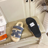 Hermès Burgundy Crisscross Strap Sandals - Lifestyle Styling Shot