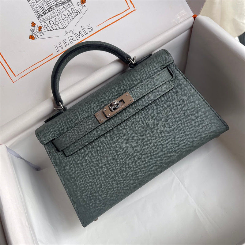 Side view of sophisticated structured handbag