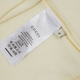 Close-up detail shot of Gucci luxury clothing with relaxed-fit cut