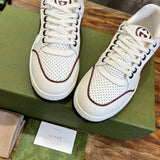 Side profile of Gucci muted earth tones sneakers cushioned comfort fit