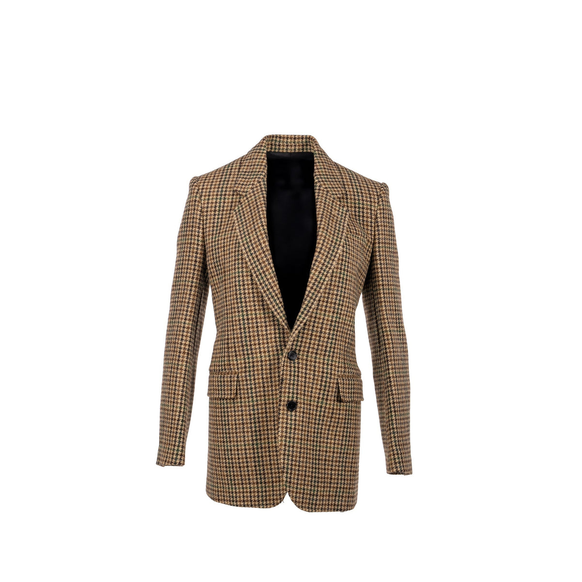 Celine Jackets? CELINE Size 34 Classic Jacket In Checked Wool Brown Green Multicolour Stylish Everyday Designer Outerwear