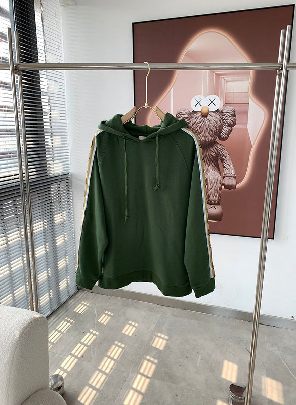 Back view of Gucci luxury clothing with logo-detail design