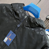 Flat lay presentation of Louis Vuitton luxury clothing with streetwear-inspired cut