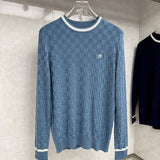 Front view of Louis Vuitton luxury clothing with signature branding