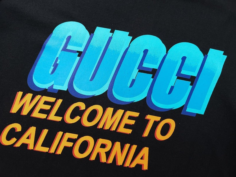 Flat lay presentation of Gucci luxury clothing with runway-inspired design