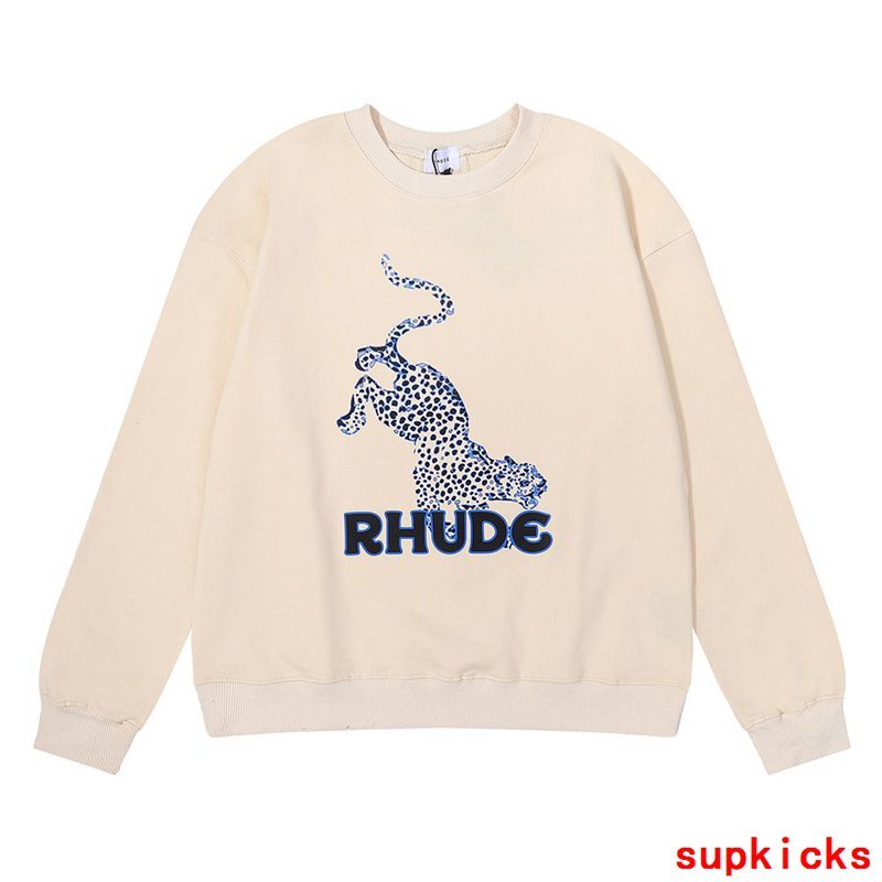 Side profile of Rhude luxury clothing with everyday silhouette