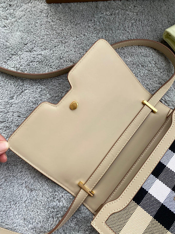 Contemporary Premium PU Leather Handbag - Smooth Faux-Leather Exterior | Women's Everyday Carry Handbag #1085 - styled full view (image 7) of designer-inspired handbag
