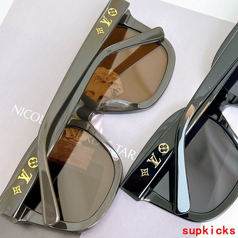 Close-up detail view of Louis Vuitton unisex sunglasses