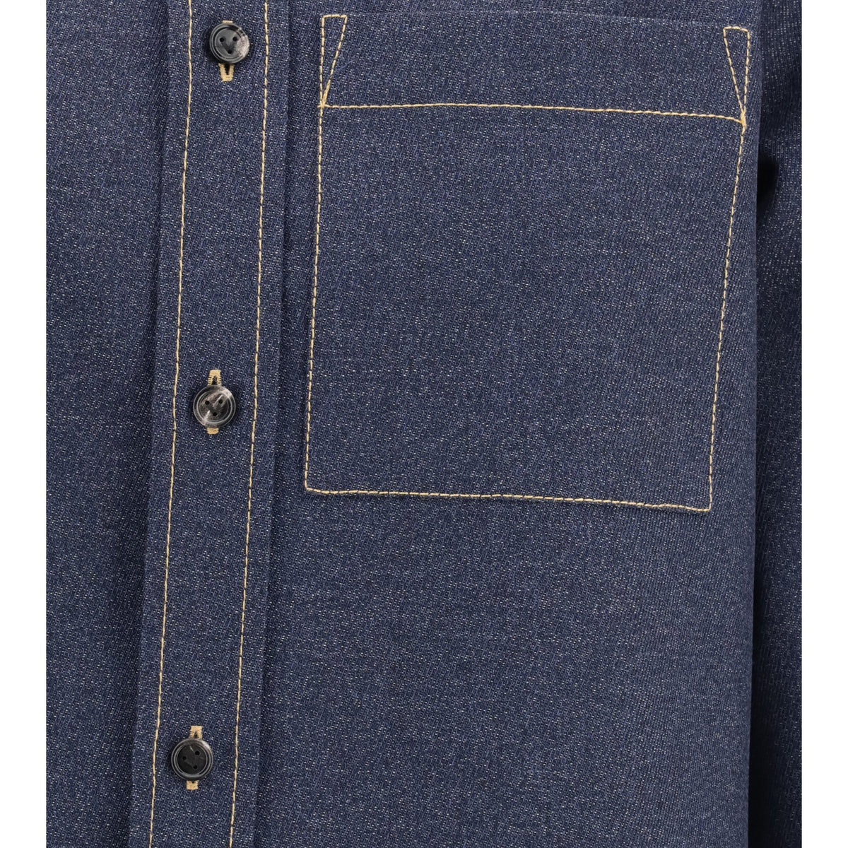Bottega Veneta Tops? Bottega Veneta Women Denim-Effect Mélange Wool Shirt Elegant Everyday Designer Top