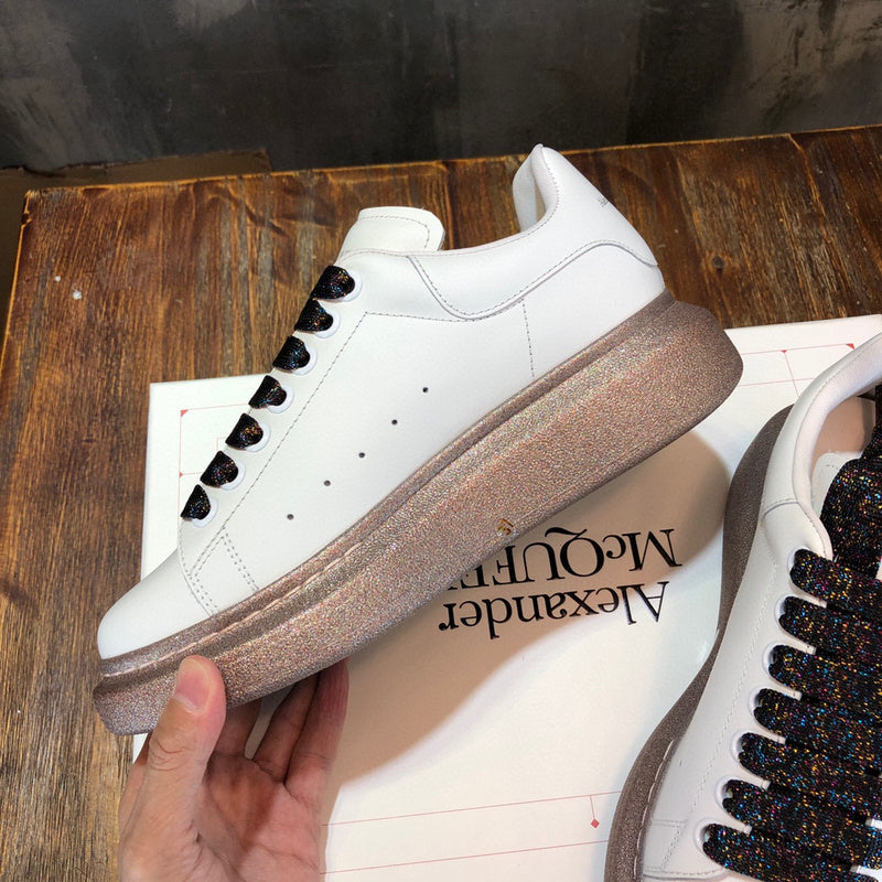Alexander McQueen Nude High-Top Sneakers - Angled View
