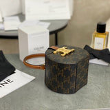 Close-up of Celine Box Bag signature hardware and stitching detail