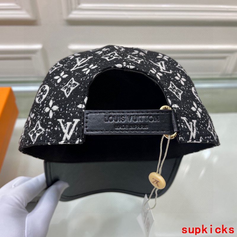 Close-up detail view of Louis Vuitton unisex cap