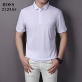 Side profile of Polo cotton polo shirt with logo-detail design
