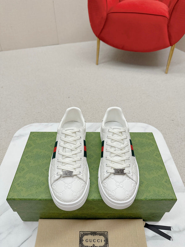 Gucci sneakers detailed view showing premium designer craftsmanship