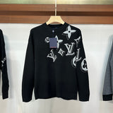 Front view of Louis Vuitton luxury clothing with monogram-inspired silhouette