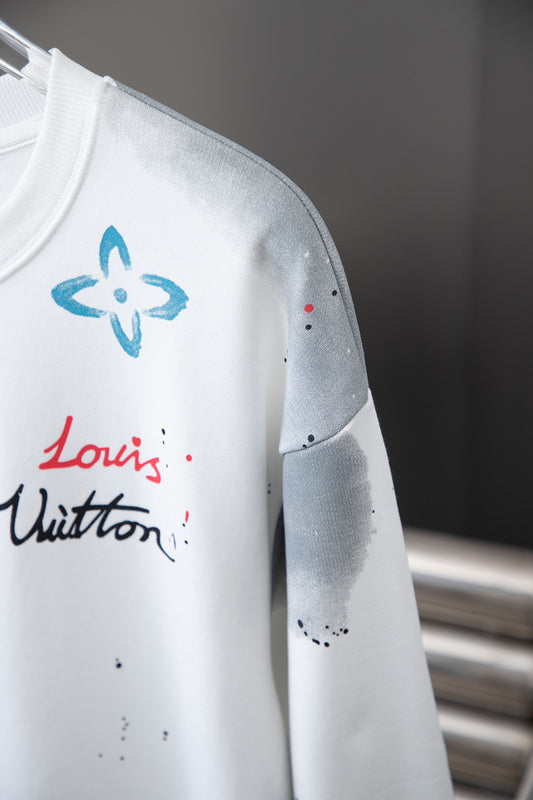Full styled look of Louis Vuitton luxury clothing with streetwear-inspired cut