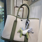 Side view of graceful structured handbag
