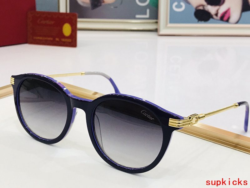 Close-up detail view of Cartier unisex sunglasses