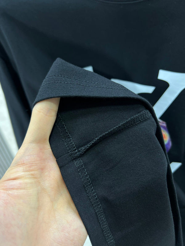 Side profile of Louis Vuitton luxury clothing with monogram-inspired silhouette
