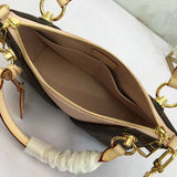 Front view of modern statement women's handbag – women's designer-style accessory