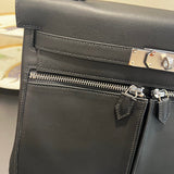 Side view of minimalist structured handbag