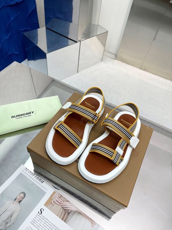 Burberry Tan Slip-On Sneakers - Side Profile View