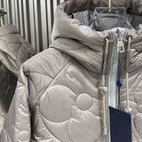 Side profile of Louis Vuitton luxury clothing with logo-detail design